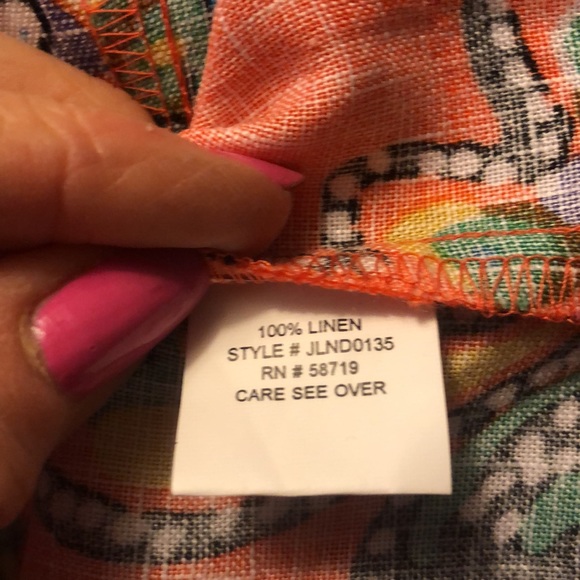 Choices Colorful Linen Summer Dress Sleeveless scoop neck Side Zip SZ M R2 - Picture 7 of 9